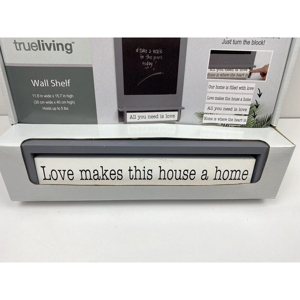 Wooden Wall Shelf Chalkboard 11.8